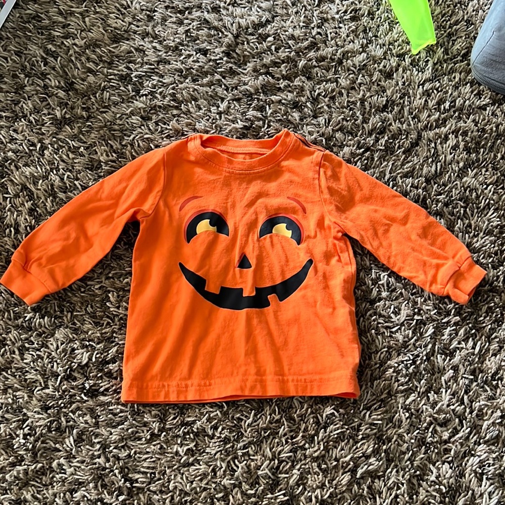 6 month Carter's pumpkin shirt